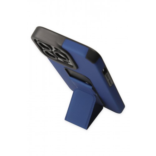 Newface iPhone 13 Pro Max Kılıf Mega Standlı Silikon - Mavi Newface iPhone 13 Pro Max Kılıf Mega Standlı Silikon - Mavi