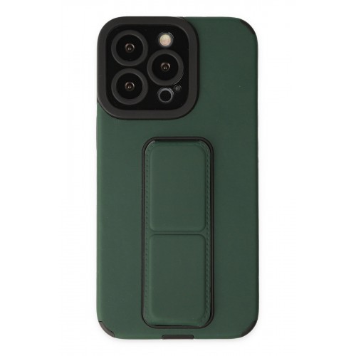 Newface iPhone 13 Pro Max Kılıf Mega Standlı Silikon - Yeşil Newface iPhone 13 Pro Max Kılıf Mega Standlı Silikon - Yeşil