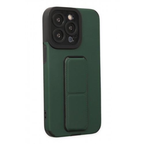 Newface iPhone 13 Pro Max Kılıf Mega Standlı Silikon - Yeşil Newface iPhone 13 Pro Max Kılıf Mega Standlı Silikon - Yeşil