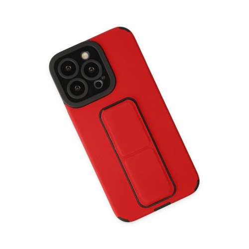 Newface iPhone 13 Pro Max Kılıf Mega Standlı Silikon - Kırmızı Newface iPhone 13 Pro Max Kılıf Mega Standlı Silikon - Kırmızı