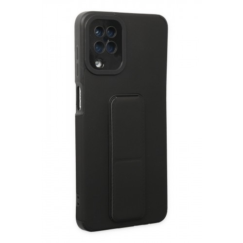 Newface Samsung Galaxy A12 Kılıf Mega Standlı Silikon - Siyah Newface Samsung Galaxy A12 Kılıf Mega Standlı Silikon - Siyah