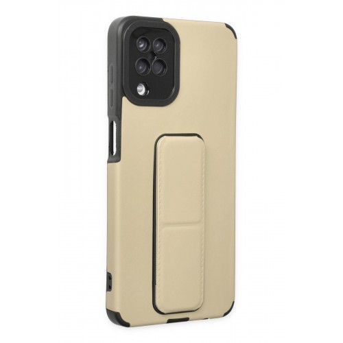 Newface Samsung Galaxy A12 Kılıf Mega Standlı Silikon - Gold Newface Samsung Galaxy A12 Kılıf Mega Standlı Silikon - Gold