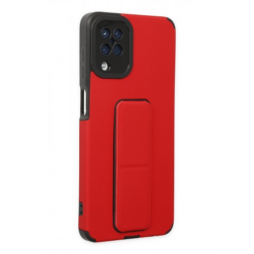 Newface Samsung Galaxy A12 Kılıf Mega Standlı Silikon - Kırmızı Newface Samsung Galaxy A12 Kılıf Mega Standlı Silikon - Kırmızı