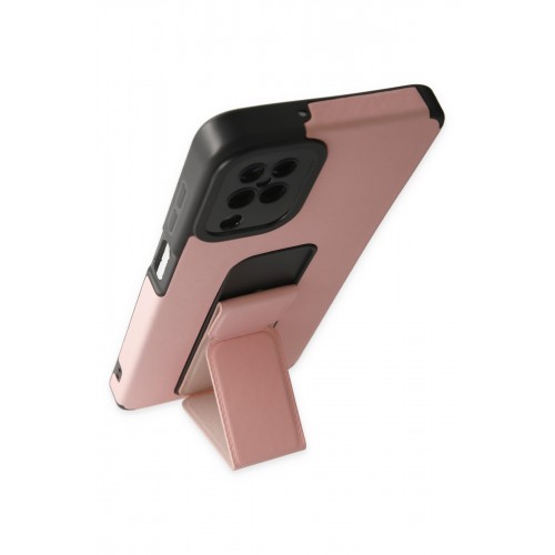 Newface Samsung Galaxy M12 Kılıf Mega Standlı Silikon - Pudra Newface Samsung Galaxy M12 Kılıf Mega Standlı Silikon - Pudra