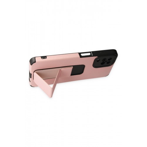 Newface Samsung Galaxy M12 Kılıf Mega Standlı Silikon - Pudra Newface Samsung Galaxy M12 Kılıf Mega Standlı Silikon - Pudra