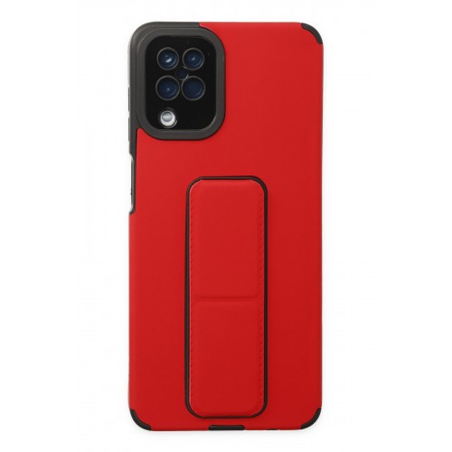 Newface Samsung Galaxy M12 Kılıf Mega Standlı Silikon - Kırmızı Newface Samsung Galaxy M12 Kılıf Mega Standlı Silikon - Kırmızı