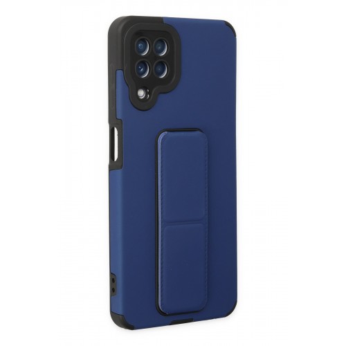 Newface Samsung Galaxy A22 Kılıf Mega Standlı Silikon - Mavi Newface Samsung Galaxy A22 Kılıf Mega Standlı Silikon - Mavi