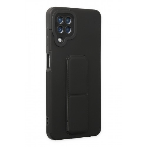Newface Samsung Galaxy M32 Kılıf Mega Standlı Silikon - Siyah Newface Samsung Galaxy M32 Kılıf Mega Standlı Silikon - Siyah
