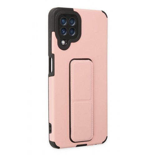 Newface Samsung Galaxy M32 Kılıf Mega Standlı Silikon - Pudra Newface Samsung Galaxy M32 Kılıf Mega Standlı Silikon - Pudra