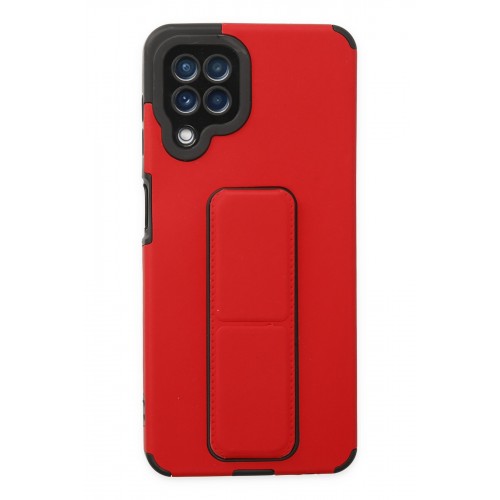 Newface Samsung Galaxy M32 Kılıf Mega Standlı Silikon - Kırmızı Newface Samsung Galaxy M32 Kılıf Mega Standlı Silikon - Kırmızı
