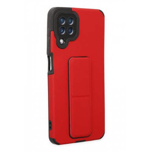 Newface Samsung Galaxy M32 Kılıf Mega Standlı Silikon - Kırmızı Newface Samsung Galaxy M32 Kılıf Mega Standlı Silikon - Kırmızı