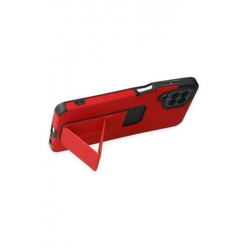 Newface Samsung Galaxy M32 Kılıf Mega Standlı Silikon - Kırmızı Newface Samsung Galaxy M32 Kılıf Mega Standlı Silikon - Kırmızı