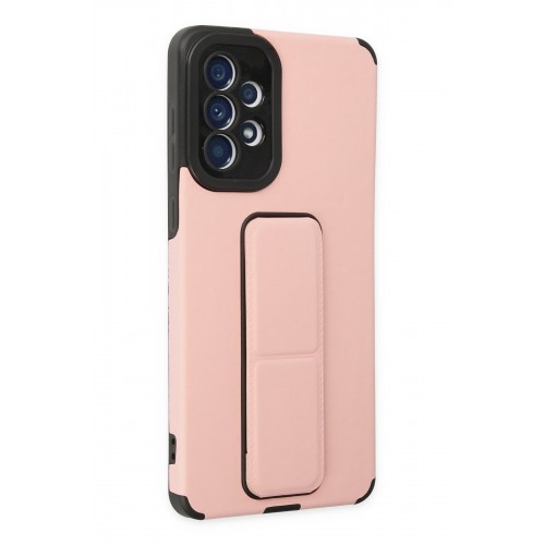 Newface Samsung Galaxy A52 Kılıf Mega Standlı Silikon - Pudra Newface Samsung Galaxy A52 Kılıf Mega Standlı Silikon - Pudra