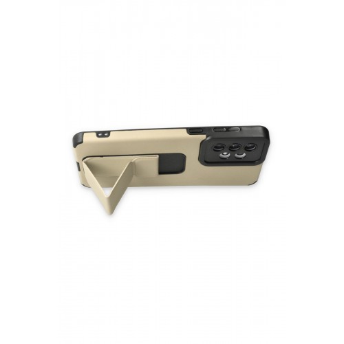 Newface Samsung Galaxy A52S Kılıf Mega Standlı Silikon - Gold Newface Samsung Galaxy A52S Kılıf Mega Standlı Silikon - Gold