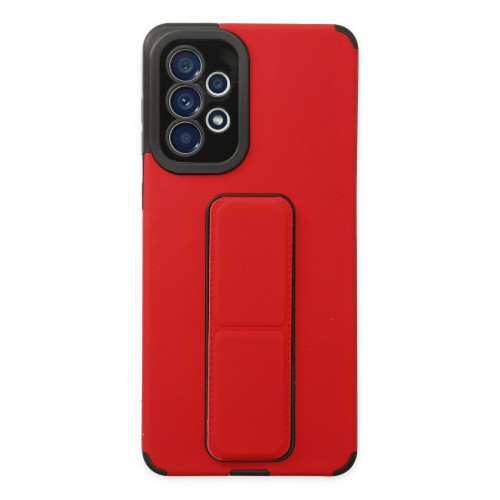 Newface Samsung Galaxy A52S Kılıf Mega Standlı Silikon - Kırmızı Newface Samsung Galaxy A52S Kılıf Mega Standlı Silikon - Kırmızı