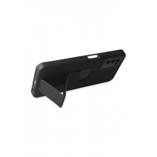 Newface Samsung Galaxy A03S Kılıf Mega Standlı Silikon - Siyah Newface Samsung Galaxy A03S Kılıf Mega Standlı Silikon - Siyah