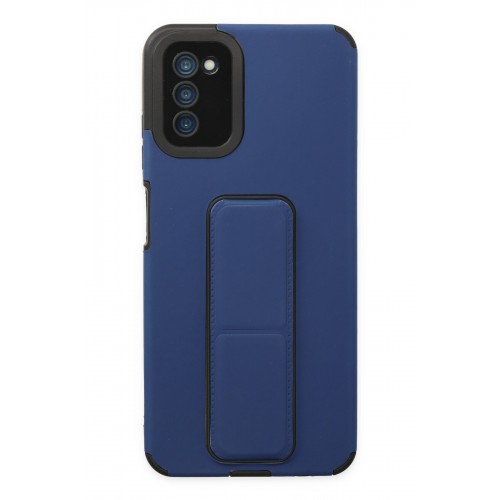Newface Samsung Galaxy A03S Kılıf Mega Standlı Silikon - Mavi Newface Samsung Galaxy A03S Kılıf Mega Standlı Silikon - Mavi