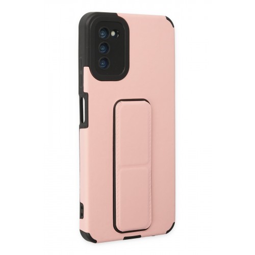 Newface Samsung Galaxy A03S Kılıf Mega Standlı Silikon - Pudra Newface Samsung Galaxy A03S Kılıf Mega Standlı Silikon - Pudra