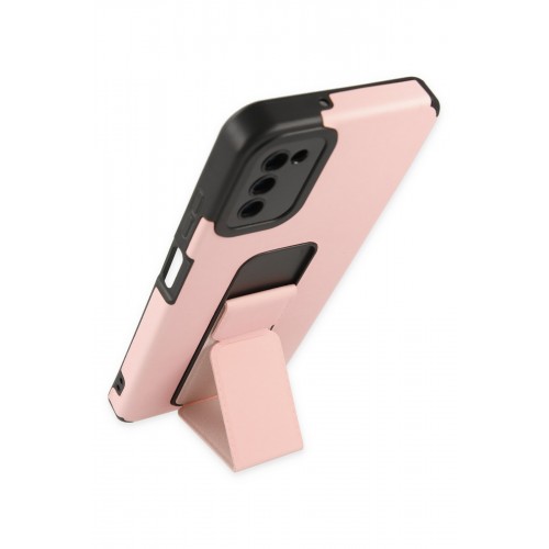 Newface Samsung Galaxy A03S Kılıf Mega Standlı Silikon - Pudra Newface Samsung Galaxy A03S Kılıf Mega Standlı Silikon - Pudra