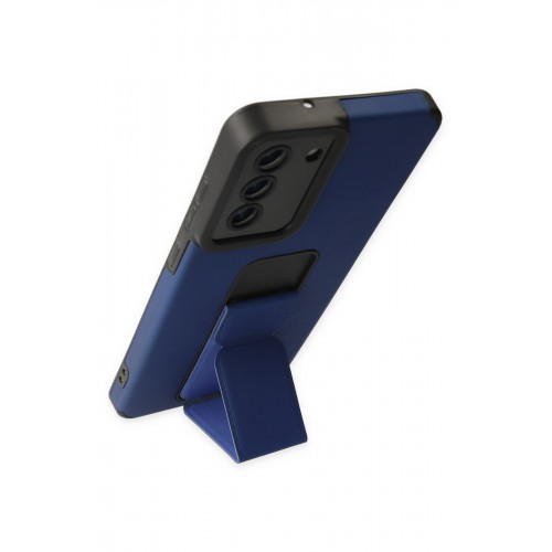 Newface Samsung Galaxy S21 FE Kılıf Mega Standlı Silikon - Mavi Newface Samsung Galaxy S21 FE Kılıf Mega Standlı Silikon - Mavi