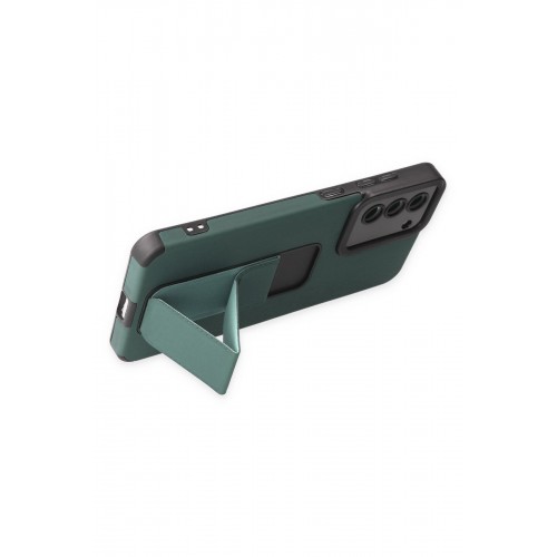 Newface Samsung Galaxy S21 FE Kılıf Mega Standlı Silikon - Yeşil Newface Samsung Galaxy S21 FE Kılıf Mega Standlı Silikon - Yeşil