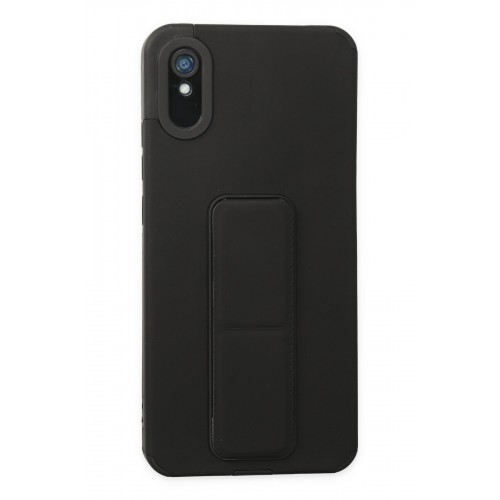 Newface Xiaomi Redmi 9A Kılıf Mega Standlı Silikon - Siyah Newface Xiaomi Redmi 9A Kılıf Mega Standlı Silikon - Siyah
