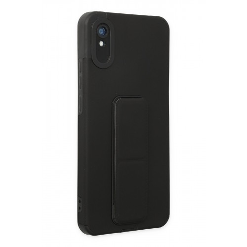 Newface Xiaomi Redmi 9A Kılıf Mega Standlı Silikon - Siyah Newface Xiaomi Redmi 9A Kılıf Mega Standlı Silikon - Siyah
