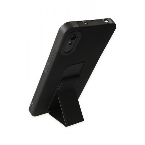 Newface Xiaomi Redmi 9A Kılıf Mega Standlı Silikon - Siyah Newface Xiaomi Redmi 9A Kılıf Mega Standlı Silikon - Siyah