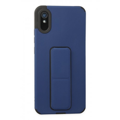 Newface Xiaomi Redmi 9A Kılıf Mega Standlı Silikon - Mavi Newface Xiaomi Redmi 9A Kılıf Mega Standlı Silikon - Mavi