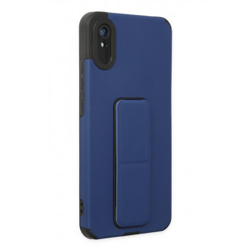 Newface Xiaomi Redmi 9A Kılıf Mega Standlı Silikon - Mavi Newface Xiaomi Redmi 9A Kılıf Mega Standlı Silikon - Mavi