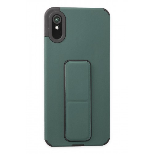 Newface Xiaomi Redmi 9A Kılıf Mega Standlı Silikon - Yeşil Newface Xiaomi Redmi 9A Kılıf Mega Standlı Silikon - Yeşil