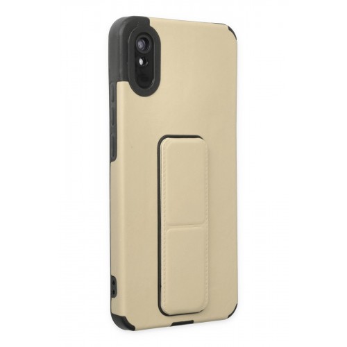 Newface Xiaomi Redmi 9A Kılıf Mega Standlı Silikon - Gold Newface Xiaomi Redmi 9A Kılıf Mega Standlı Silikon - Gold