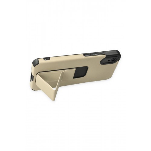 Newface Xiaomi Redmi 9A Kılıf Mega Standlı Silikon - Gold Newface Xiaomi Redmi 9A Kılıf Mega Standlı Silikon - Gold