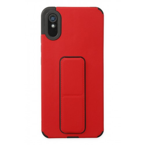 Newface Xiaomi Redmi 9A Kılıf Mega Standlı Silikon - Kırmızı Newface Xiaomi Redmi 9A Kılıf Mega Standlı Silikon - Kırmızı