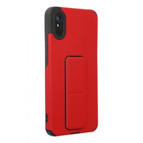 Newface Xiaomi Redmi 9A Kılıf Mega Standlı Silikon - Kırmızı Newface Xiaomi Redmi 9A Kılıf Mega Standlı Silikon - Kırmızı