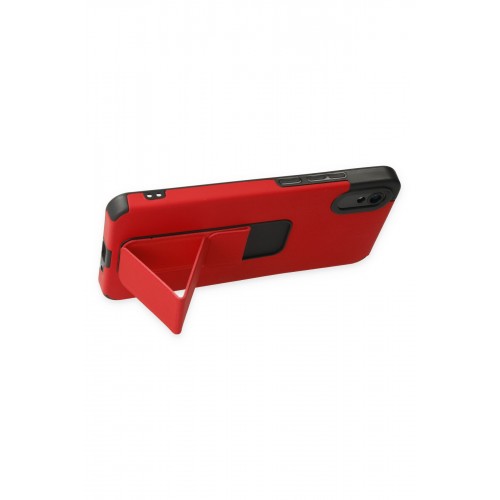 Newface Xiaomi Redmi 9A Kılıf Mega Standlı Silikon - Kırmızı Newface Xiaomi Redmi 9A Kılıf Mega Standlı Silikon - Kırmızı