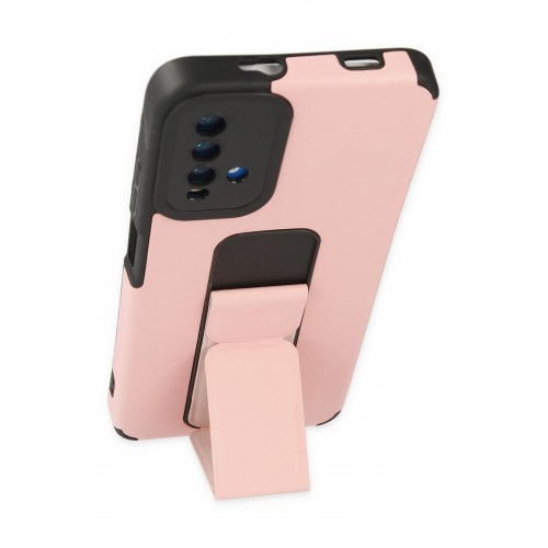 Newface Xiaomi Redmi 9T Kılıf Mega Standlı Silikon - Pudra Newface Xiaomi Redmi 9T Kılıf Mega Standlı Silikon - Pudra