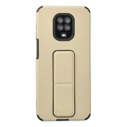 Newface Xiaomi Redmi Note 9 Pro Kılıf Mega Standlı Silikon - Gold Newface Xiaomi Redmi Note 9 Pro Kılıf Mega Standlı Silikon - Gold