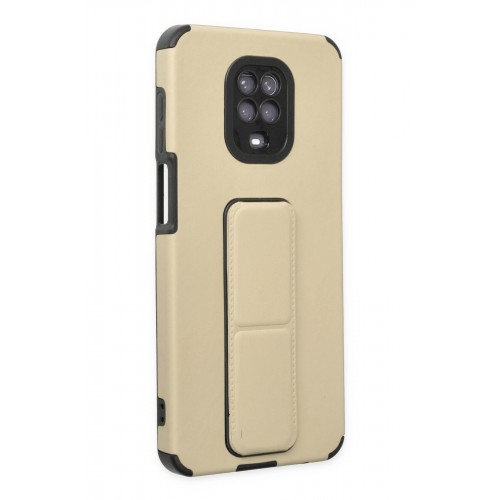 Newface Xiaomi Redmi Note 9 Pro Kılıf Mega Standlı Silikon - Gold Newface Xiaomi Redmi Note 9 Pro Kılıf Mega Standlı Silikon - Gold