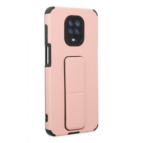 Newface Xiaomi Redmi Note 9 Pro Kılıf Mega Standlı Silikon - Pudra Newface Xiaomi Redmi Note 9 Pro Kılıf Mega Standlı Silikon - Pudra