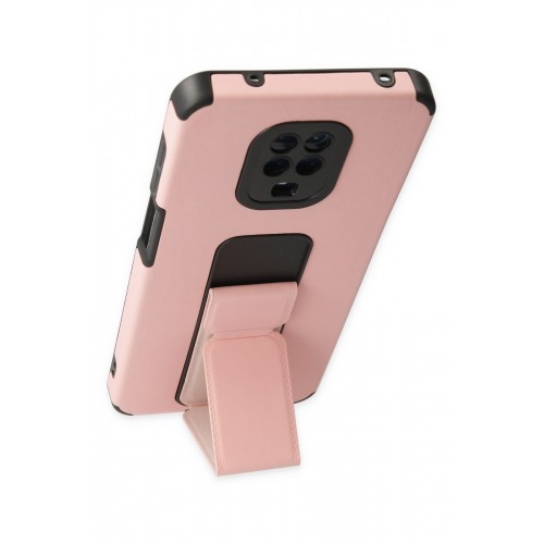 Newface Xiaomi Redmi Note 9 Pro Kılıf Mega Standlı Silikon - Pudra Newface Xiaomi Redmi Note 9 Pro Kılıf Mega Standlı Silikon - Pudra