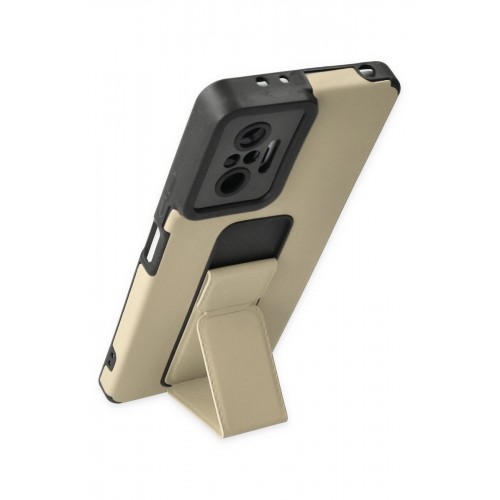 Newface Xiaomi Redmi Note 10 Pro Kılıf Mega Standlı Silikon - Gold Newface Xiaomi Redmi Note 10 Pro Kılıf Mega Standlı Silikon - Gold