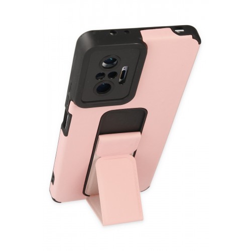 Newface Xiaomi Redmi Note 10 Pro Kılıf Mega Standlı Silikon - Pudra Newface Xiaomi Redmi Note 10 Pro Kılıf Mega Standlı Silikon - Pudra