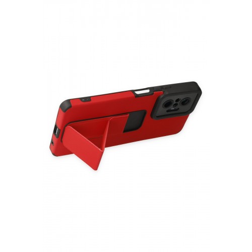Newface Xiaomi Redmi Note 10 Pro Kılıf Mega Standlı Silikon - Kırmızı Newface Xiaomi Redmi Note 10 Pro Kılıf Mega Standlı Silikon - Kırmızı