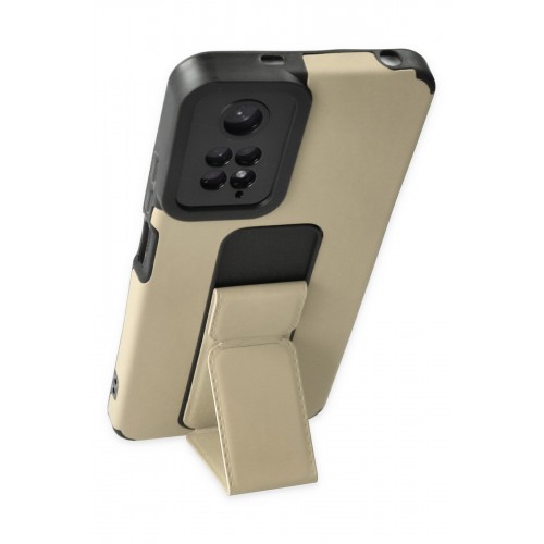 Newface Xiaomi Redmi Note 11 Kılıf Mega Standlı Silikon - Gold Newface Xiaomi Redmi Note 11 Kılıf Mega Standlı Silikon - Gold