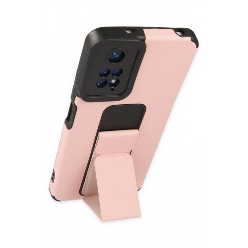 Newface Xiaomi Redmi Note 11 Kılıf Mega Standlı Silikon - Pudra Newface Xiaomi Redmi Note 11 Kılıf Mega Standlı Silikon - Pudra