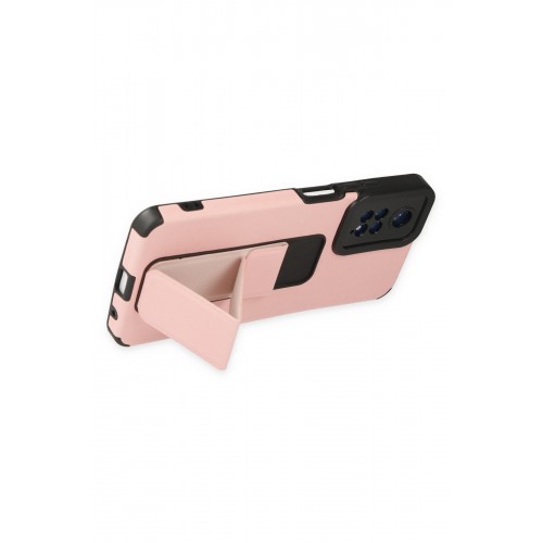 Newface Xiaomi Redmi Note 11 Kılıf Mega Standlı Silikon - Pudra Newface Xiaomi Redmi Note 11 Kılıf Mega Standlı Silikon - Pudra