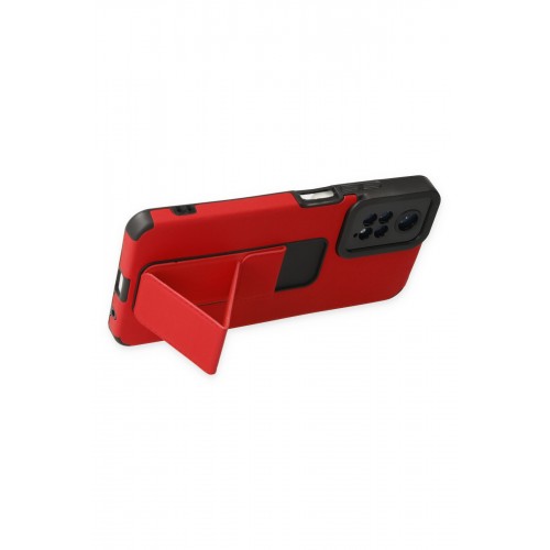 Newface Xiaomi Redmi Note 11 Kılıf Mega Standlı Silikon - Kırmızı Newface Xiaomi Redmi Note 11 Kılıf Mega Standlı Silikon - Kırmızı