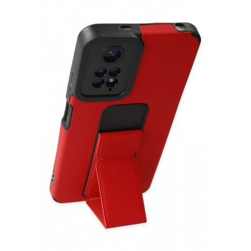 Newface Xiaomi Redmi Note 11S Kılıf Mega Standlı Silikon - Kırmızı Newface Xiaomi Redmi Note 11S Kılıf Mega Standlı Silikon - Kırmızı