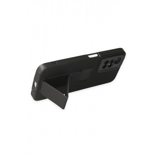 Newface Xiaomi Redmi 10 Kılıf Mega Standlı Silikon - Siyah Newface Xiaomi Redmi 10 Kılıf Mega Standlı Silikon - Siyah